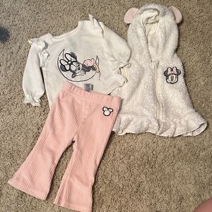 Disney Minnie Mouse Cream and Pink Outfit Set